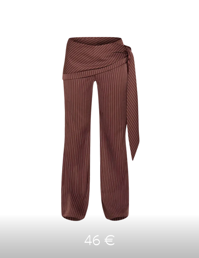 Pantalon marron rayé