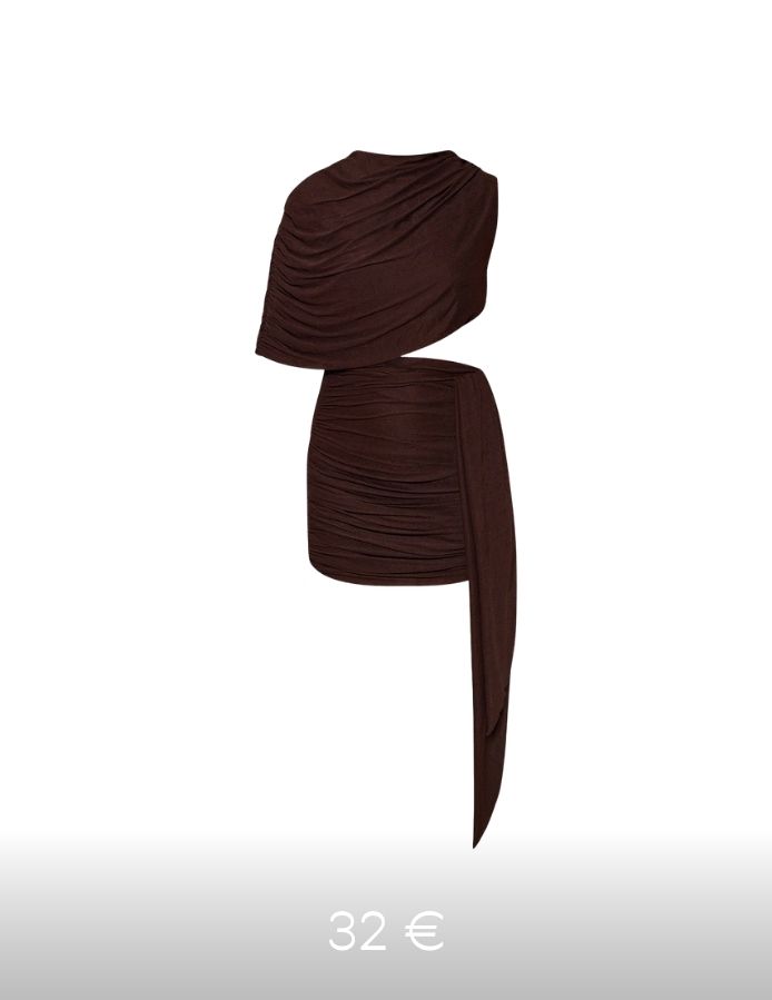 Robe asymétrique marron